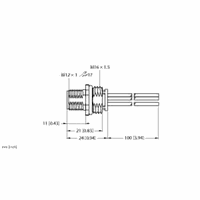 M12-power-flens, Frontmontage