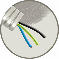 SNELFLEX VD 3G1,5 BLAUW, GE/GR, ZWART Ø16mm R100